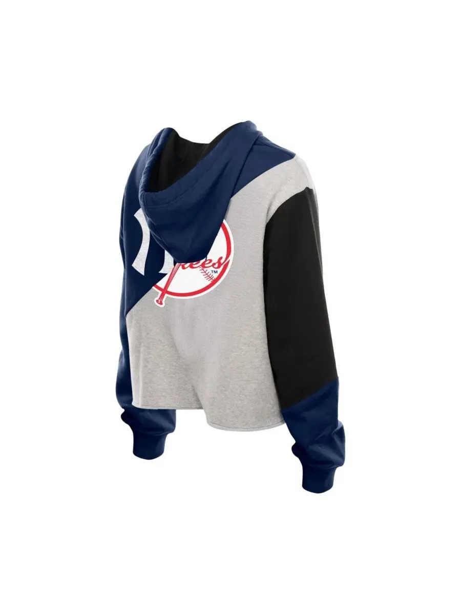 Худи женское с принтом, укороченное, свободного кроя, New York Yankees Color Block Cropped Boxy New — изображение 3 из 5
