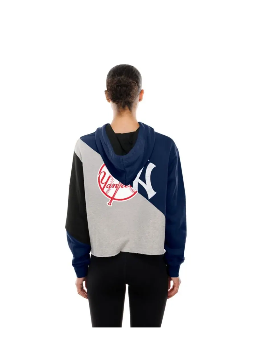 Худи женское с принтом, укороченное, свободного кроя, New York Yankees Color Block Cropped Boxy New — изображение 5 из 5