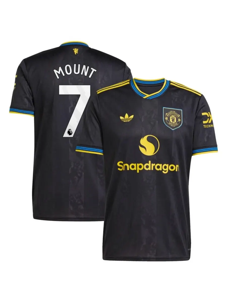 Футболка с коротким рукавом Mason Mount Black Manchester United 2025/26 Third Replica Player Jersey