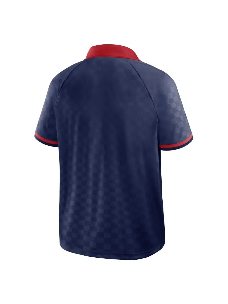 Поло с ромбовидным узором Homerun Raglan Fanatics — изображение 3 из 5, темно-синий красный