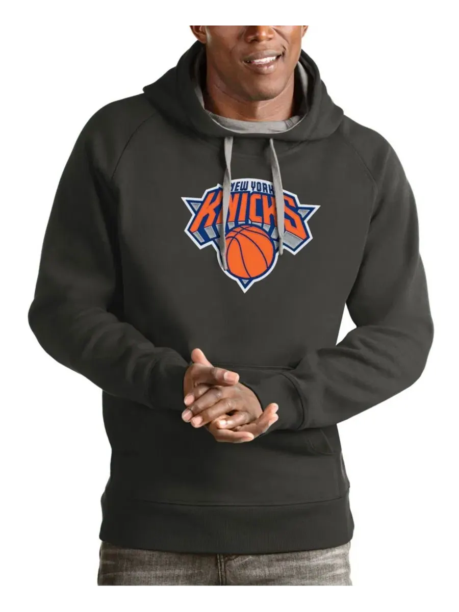 Толстовка на молнии с вышивкой New York Knicks Antigua — серый
