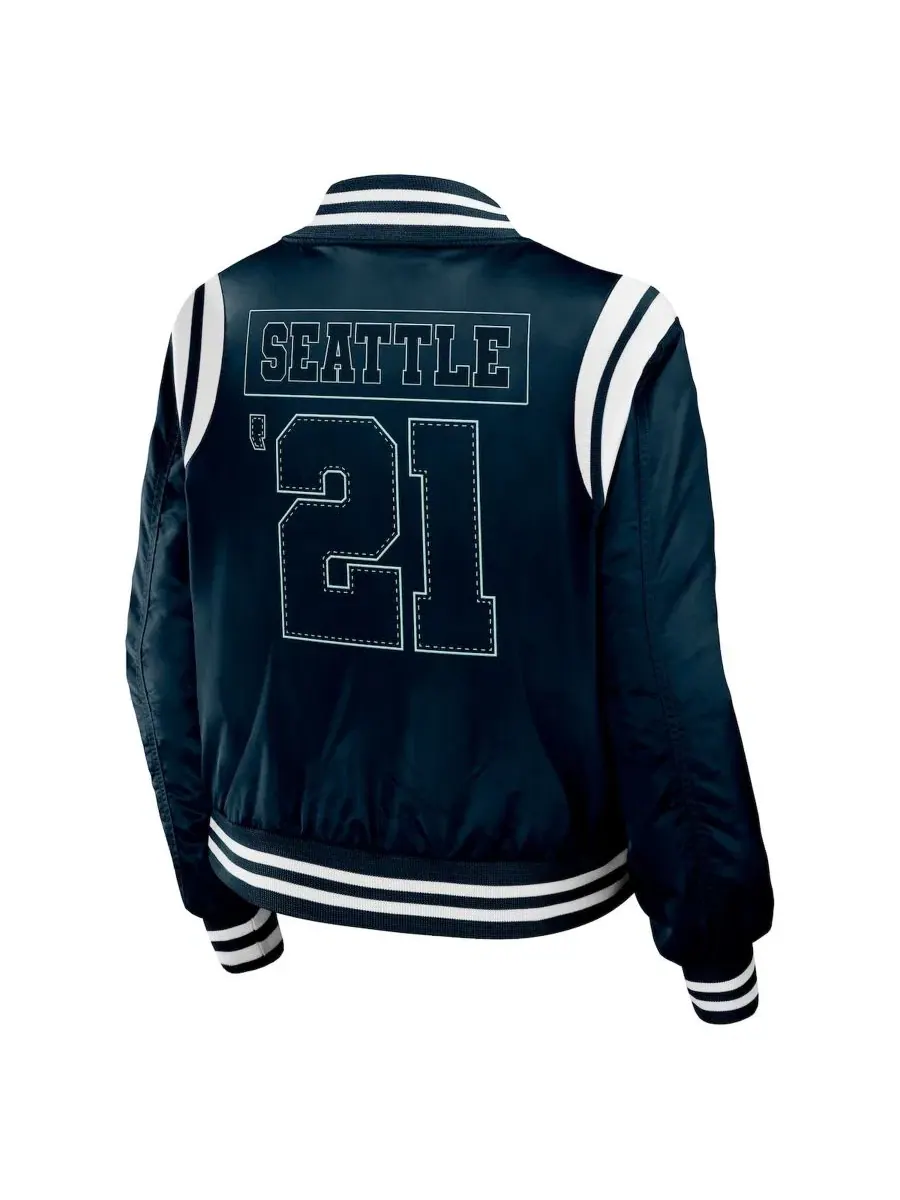 Женская куртка-бомбер с принтом Seattle Kraken WEAR by Erin Andrews — изображение 3 из 3, темно-синий