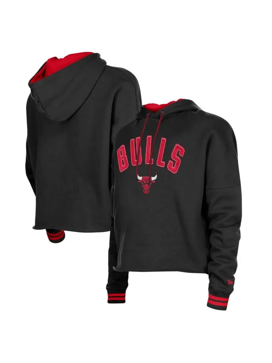 Худи с боксовым кроем New Era Chicago Bulls с необработанным краем
