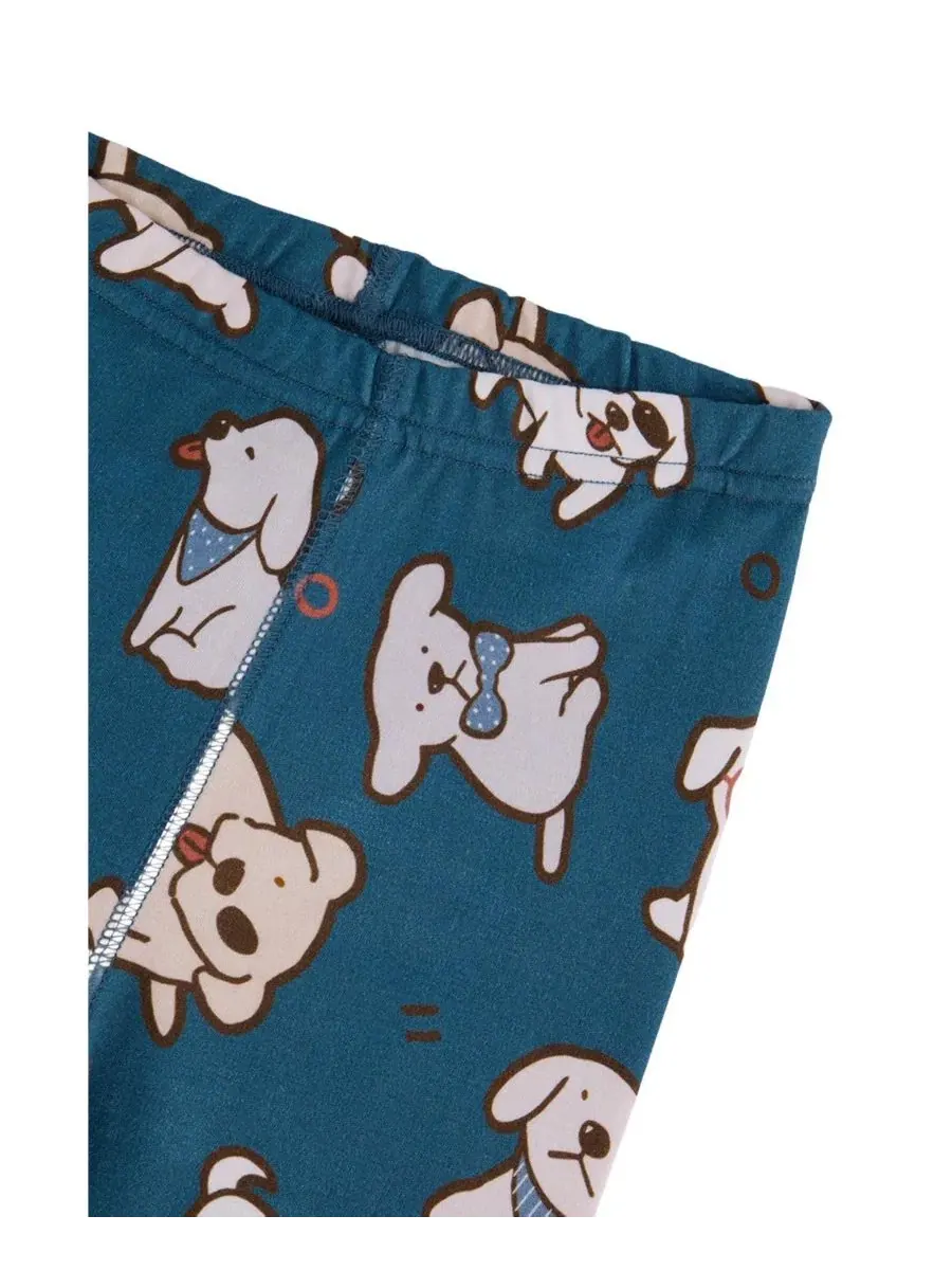 Детская пижама из хлопка с принтом собак Deux par Deux, Turquoise Printed Dogs — изображение 7 из 7