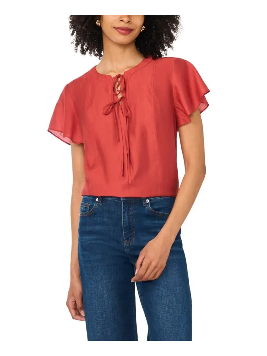 Блуза с короткими рукавами-воланами и завязками Double Tie Raglan Vince Camuto, Fireside