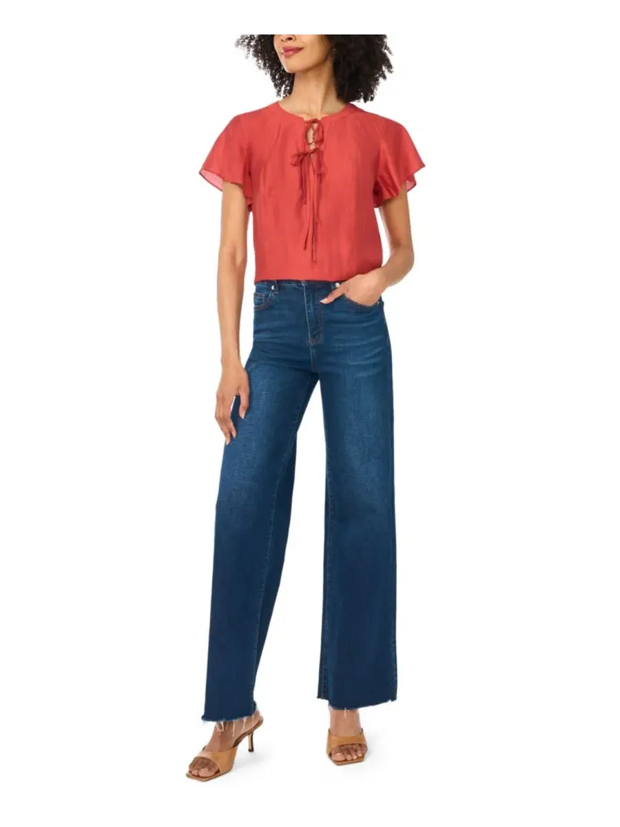 Блуза с короткими рукавами-воланами и завязками Double Tie Raglan Vince Camuto, Fireside — изображение 2 из 6