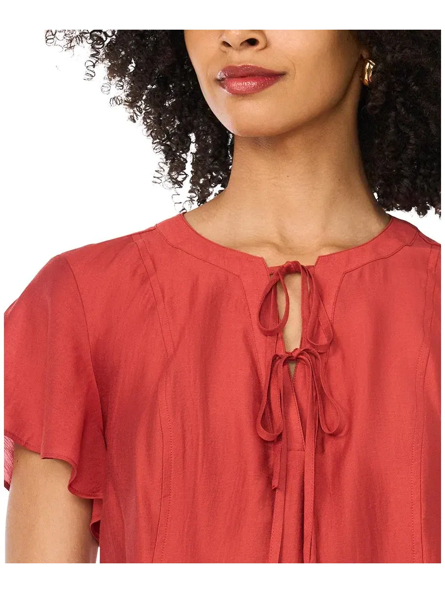 Блуза с короткими рукавами-воланами и завязками Double Tie Raglan Vince Camuto, Fireside — изображение 4 из 6