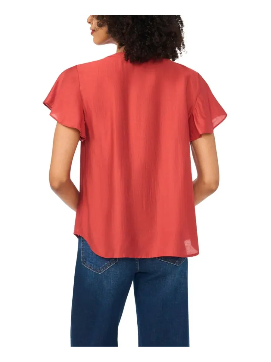 Блуза с короткими рукавами-воланами и завязками Double Tie Raglan Vince Camuto, Fireside — изображение 5 из 6