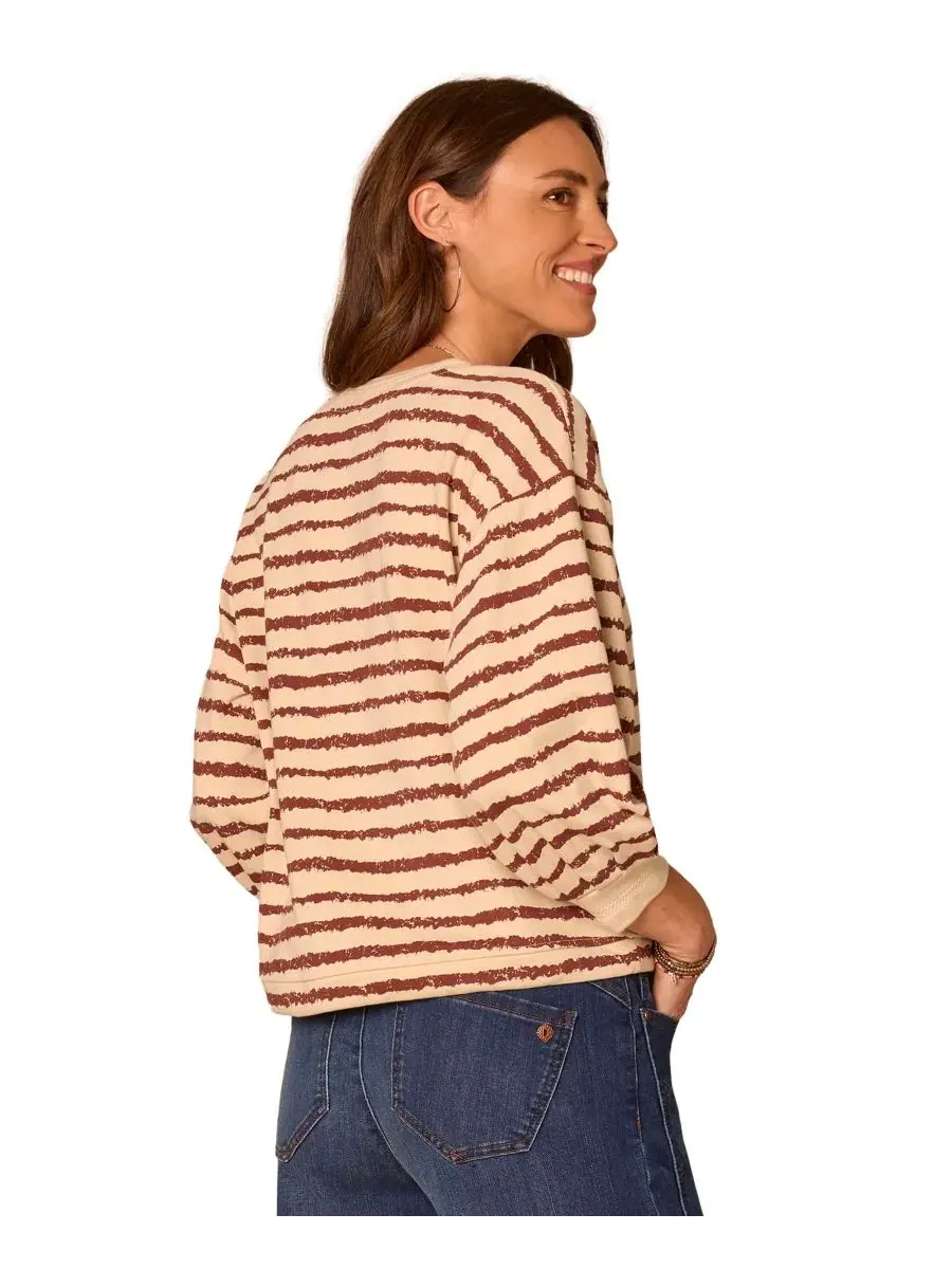 Блузка с рукавом-фонарик и завязкой по низу Women's Jacquard V-Neck Blouson-Sleeve Top Democracy — 3