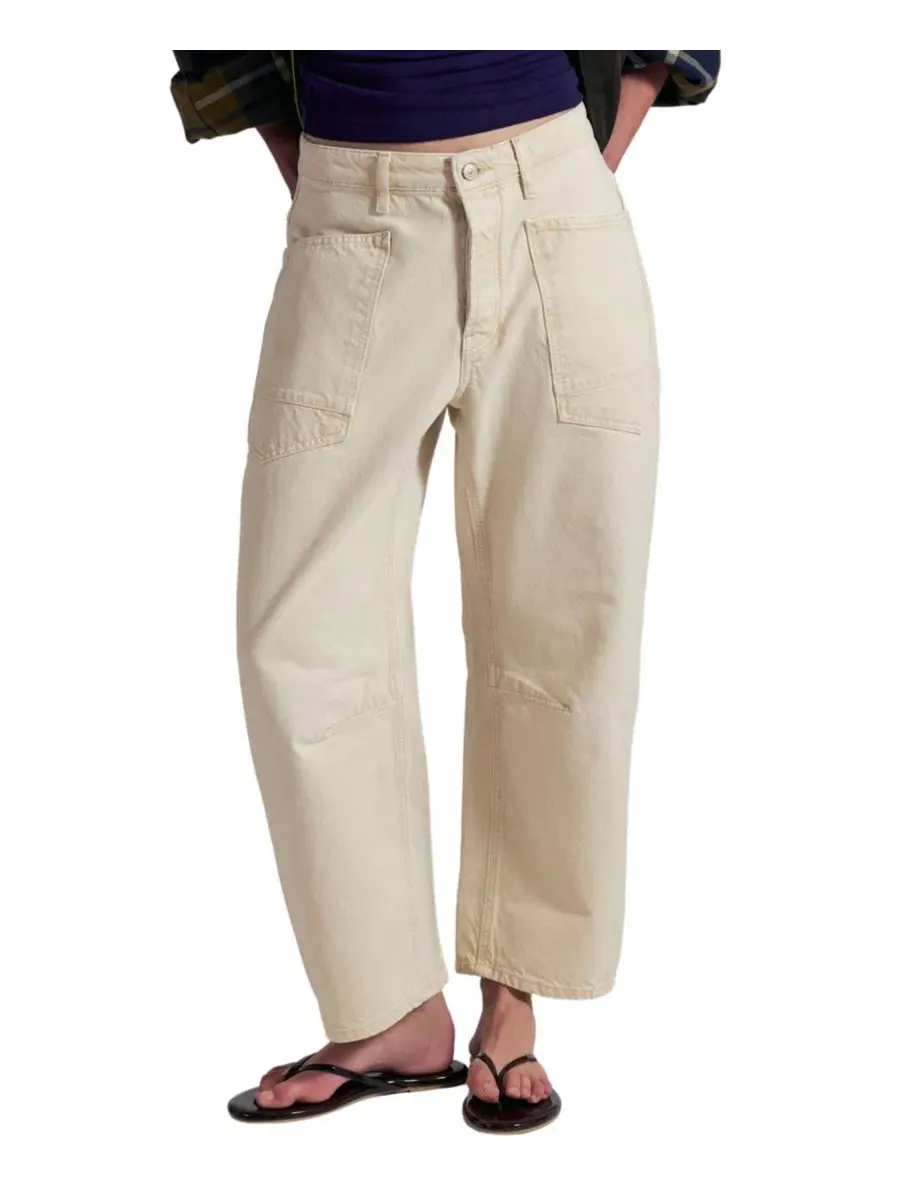 Джинсы boyfriend с низкой посадкой и barrel-кроем, модель Minimalist Moxie Free People, Dusty Roads — изображение 1 из 5