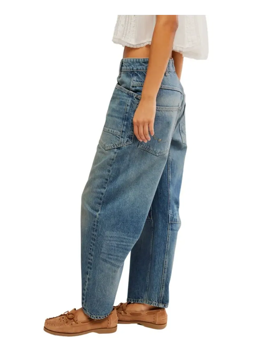 Джинсы boyfriend с заниженной посадкой We The Free Cotton Minimalist Moxie Free People, High Hopes — изображение 3 из 5