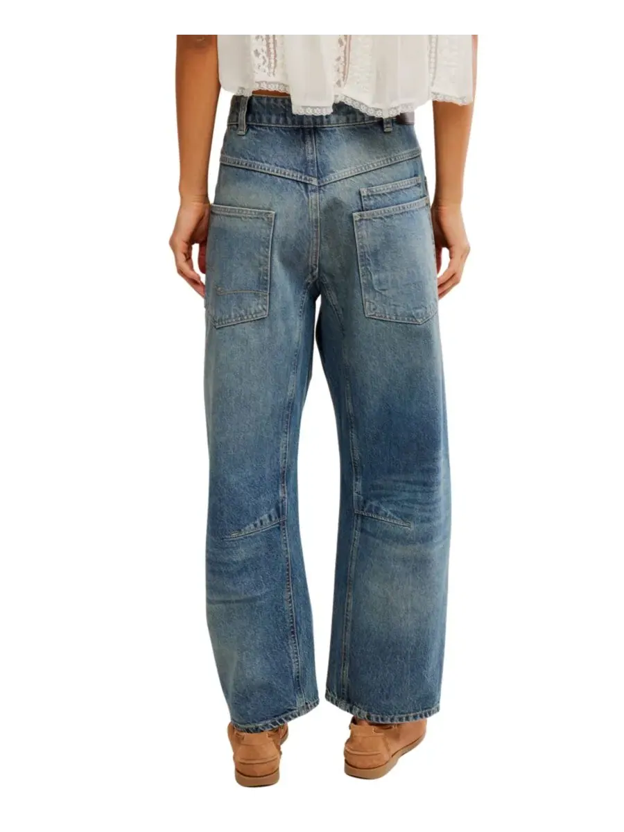 Джинсы boyfriend с заниженной посадкой We The Free Cotton Minimalist Moxie Free People, High Hopes — изображение 5 из 5