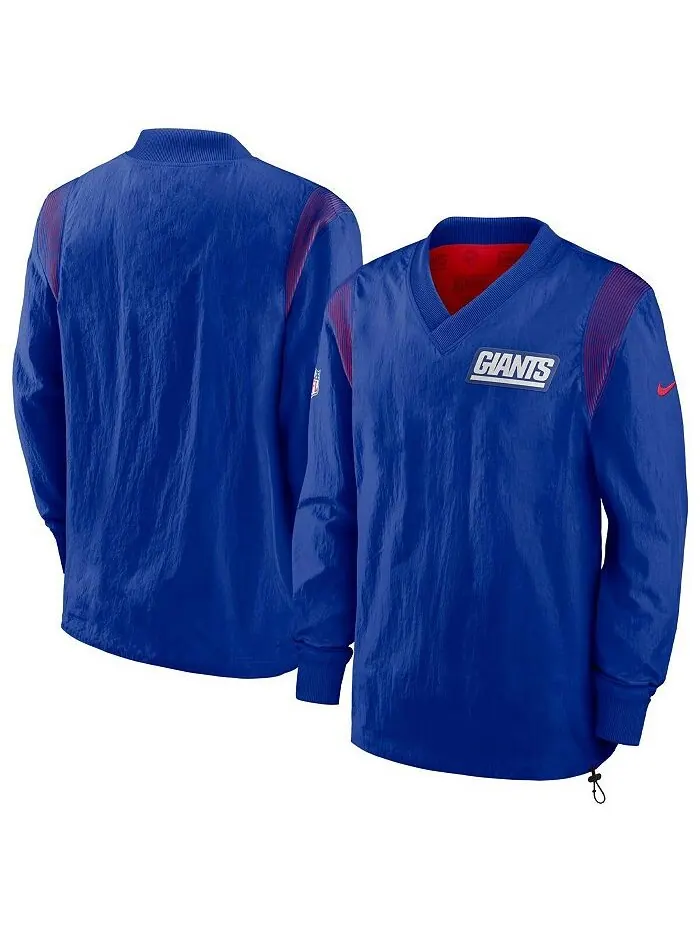 Мужской двусторонний пуловер-ветровка с идентификатором команды Royal New York Giants Sideline Team