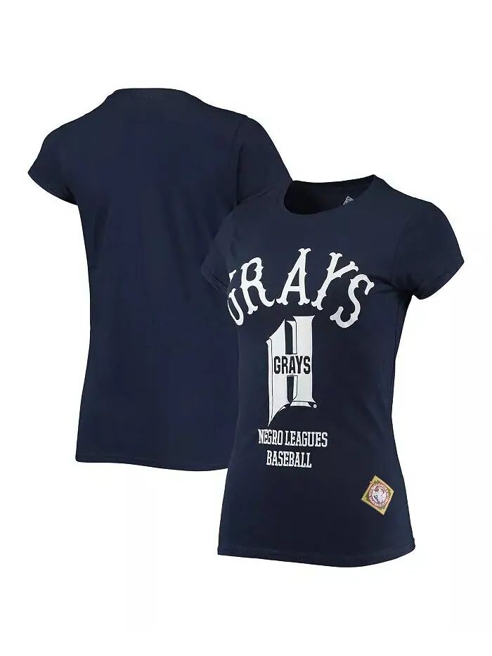 Женская темно-синяя футболка с логотипом Homestead Greys Negro League Stitches — изображение 1 из 1