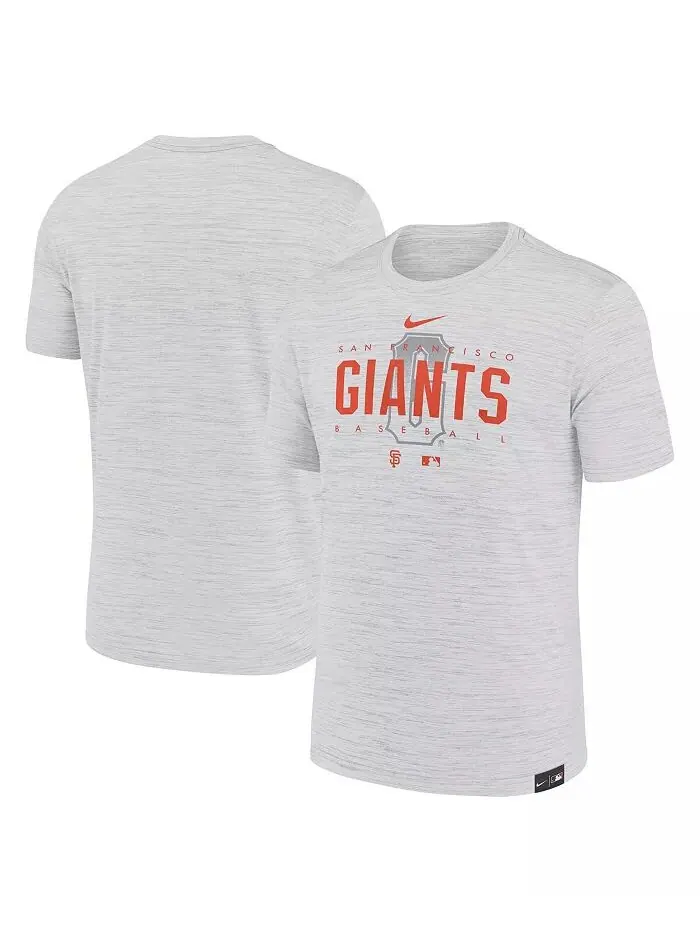 Мужская серая футболка San Francisco Giants City Connect Velocity Practice Performance Nike