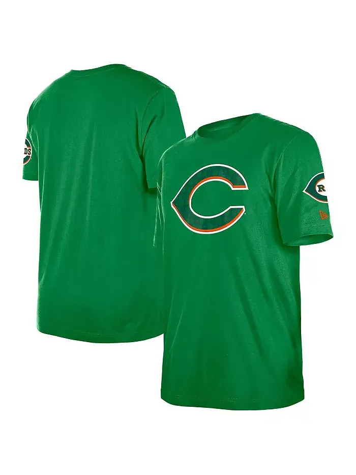 Мужская футболка Kelly Green Cincinnati Reds с клевером ко Дню Святого Патрика New Era