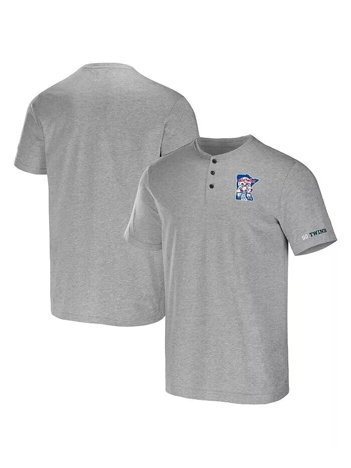 Мужская коллекция Darius Rucker от Heather Gray Minnesota Twins Футболка Henley Fanatics — изображение 1 из 3