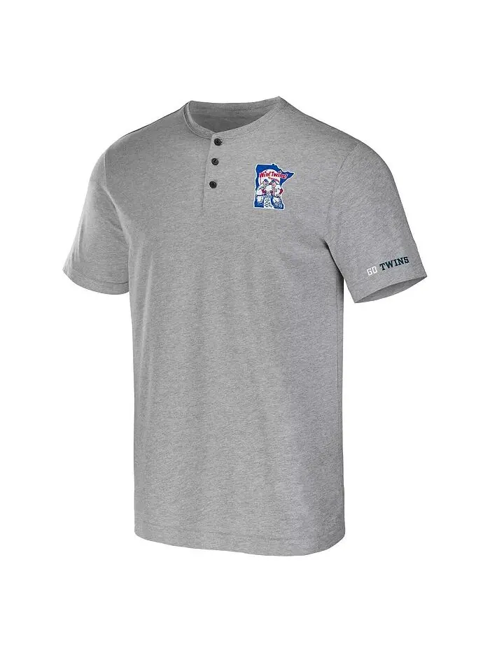 Мужская коллекция Darius Rucker от Heather Gray Minnesota Twins Футболка Henley Fanatics — изображение 2 из 3
