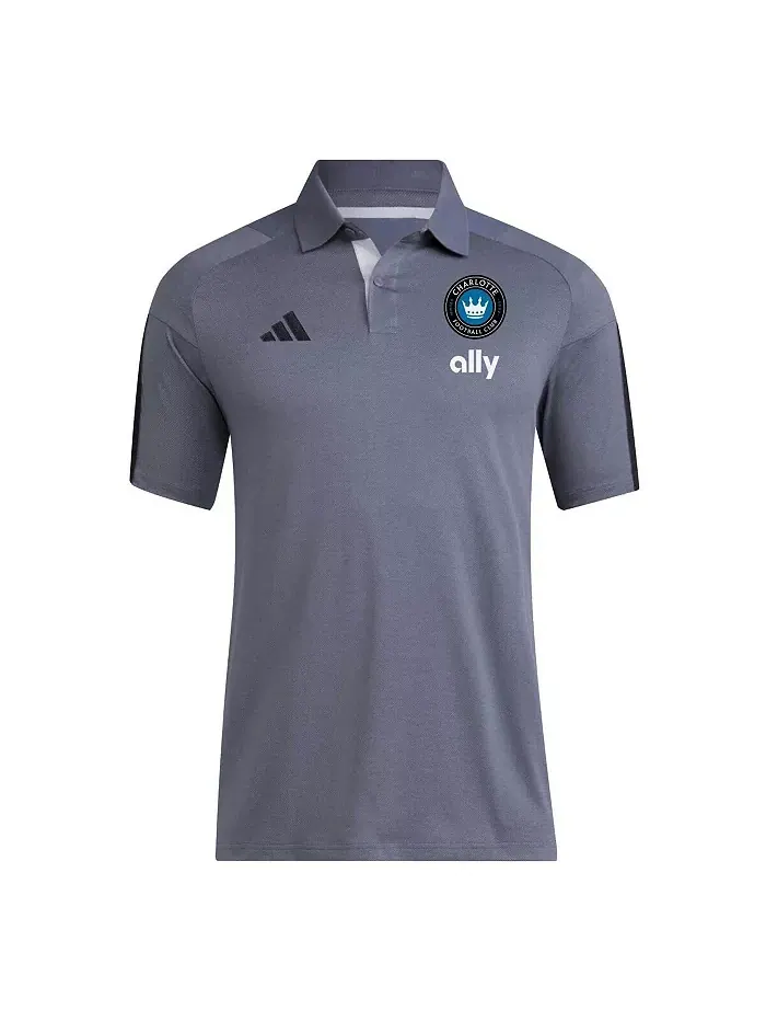 Мужская серая тренировочная поло Charlotte FC 2024 adidas — изображение 3 из 3