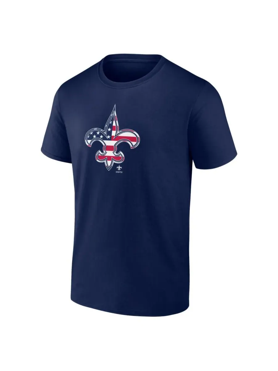 Logo Athletic Мужская темно-синяя футболка New Orleans Saints в стиле Americana — изображение 2 из 3, темно-синий