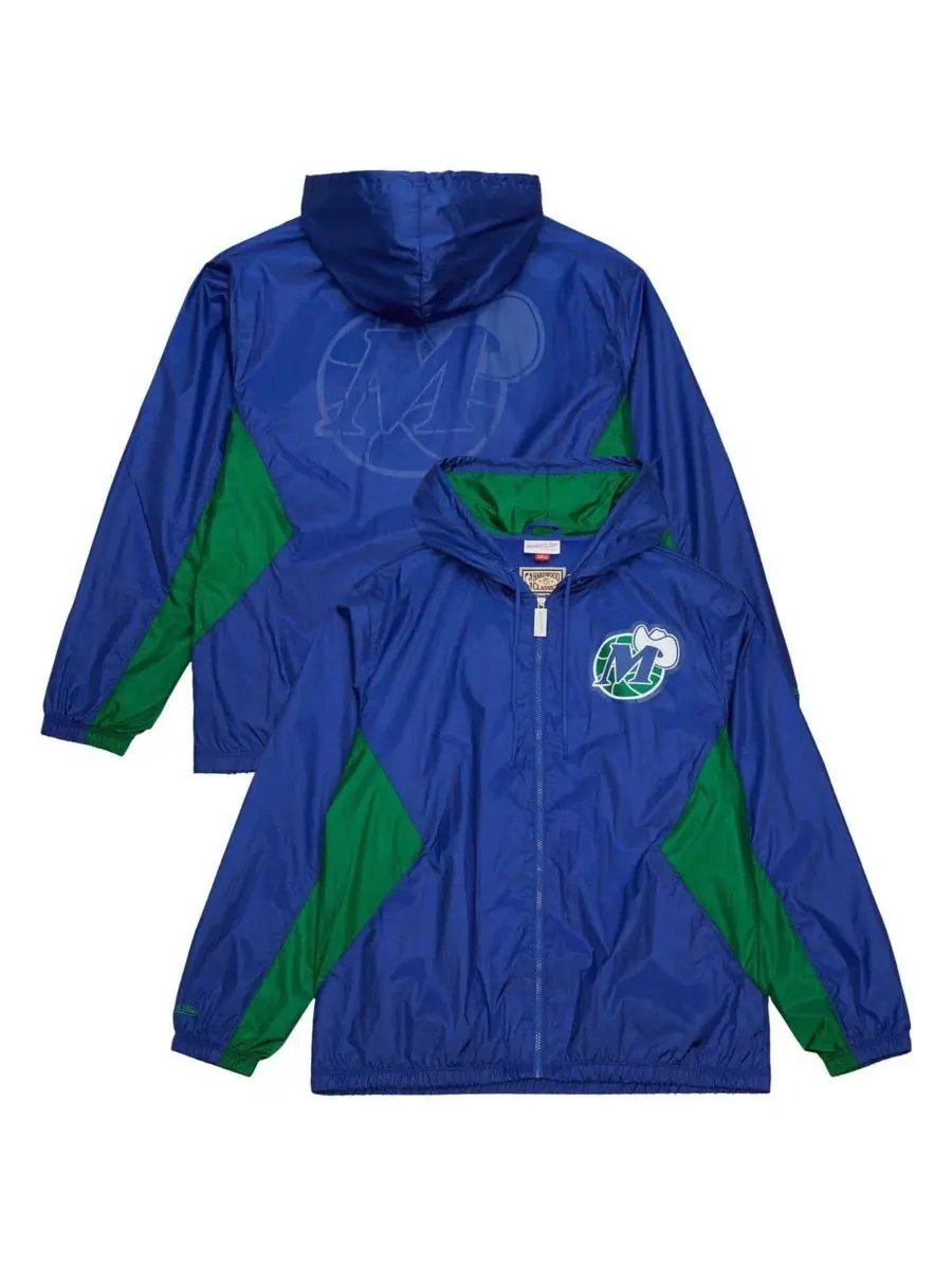Mitchell & Ness Мужская синяя ветровка на молнии с логотипом Dallas Mavericks Playmaker