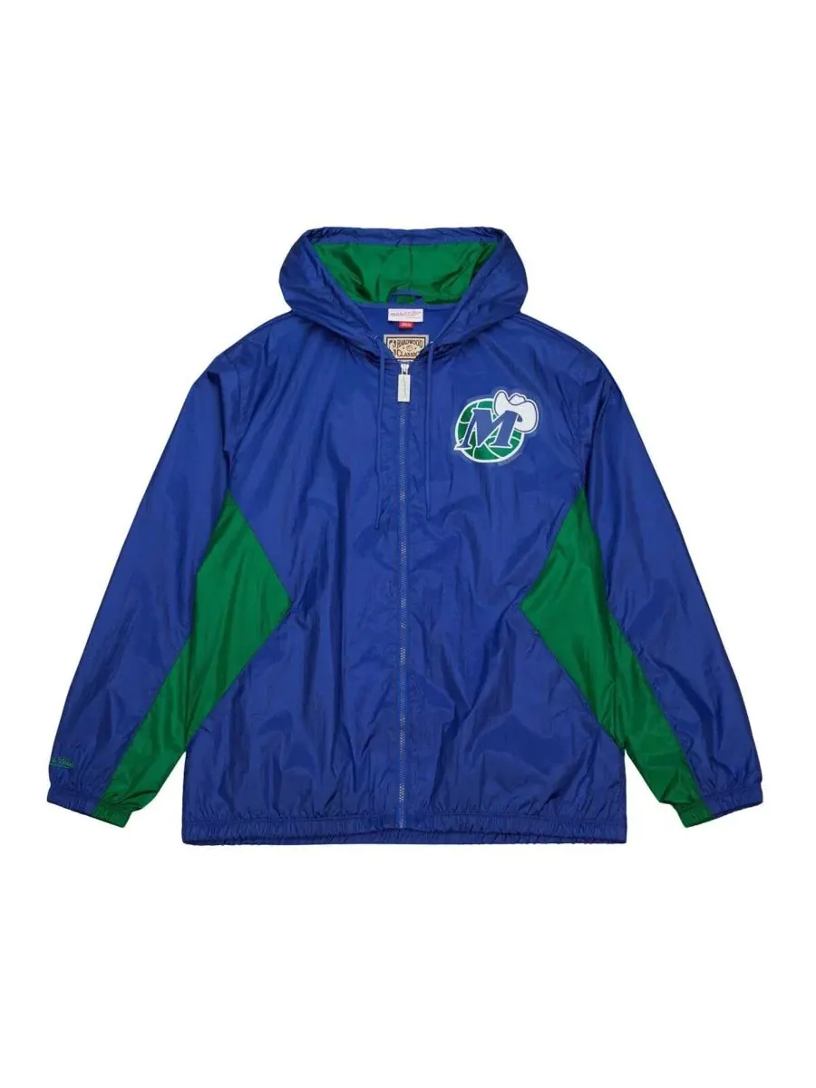 Mitchell & Ness Мужская синяя ветровка на молнии с логотипом Dallas Mavericks Playmaker — изображение 3 из 3, синий