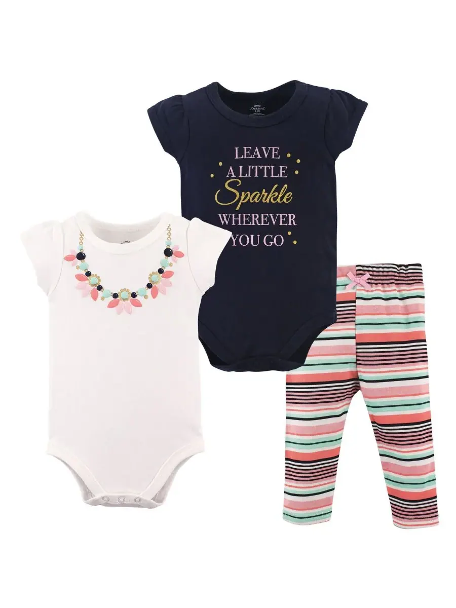 Комплект из двух частей из мягкого хлопка: боди и брюки Treasure Little Treasure, Sparkle Necklace