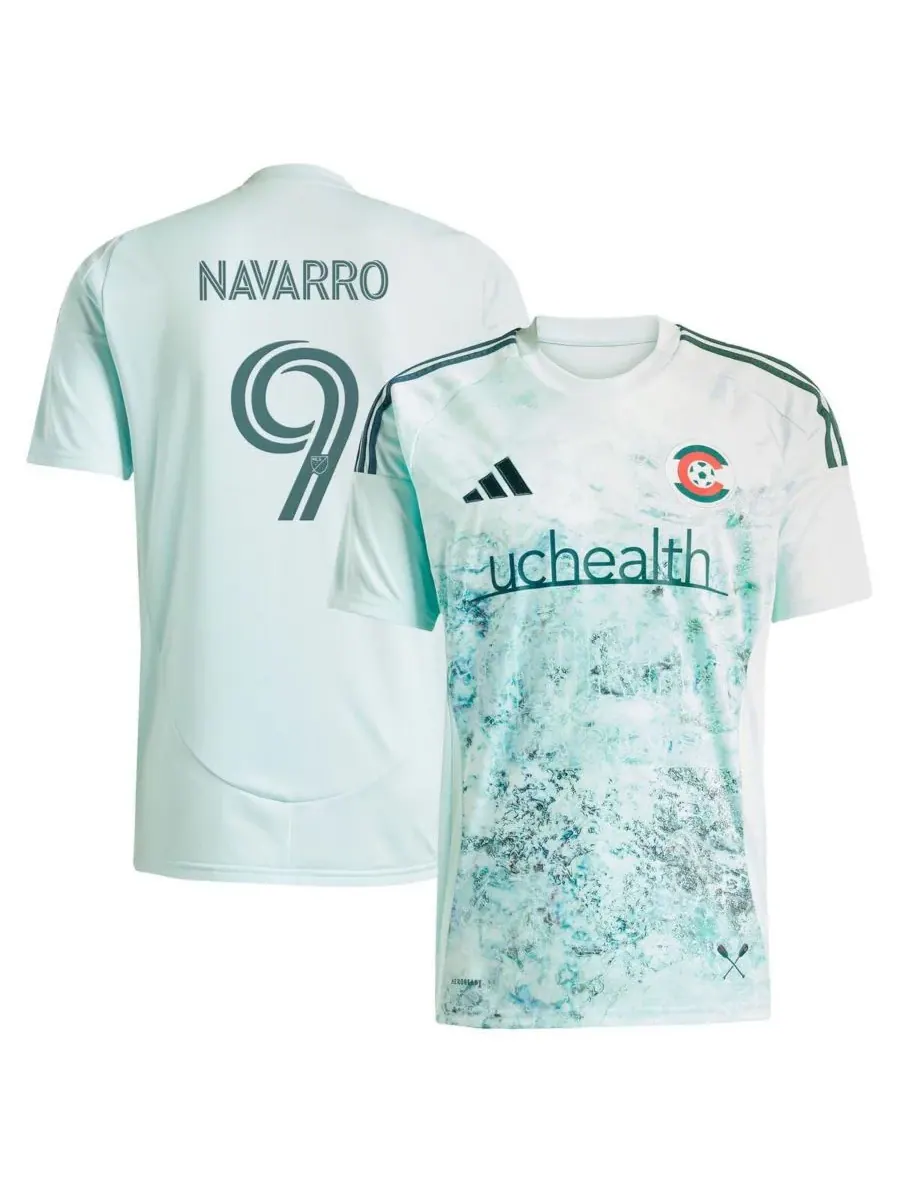 Adidas Мужская зеленая реплика игровой майки Рафаэля Наварро из команды Colorado Rapids сезона 2025