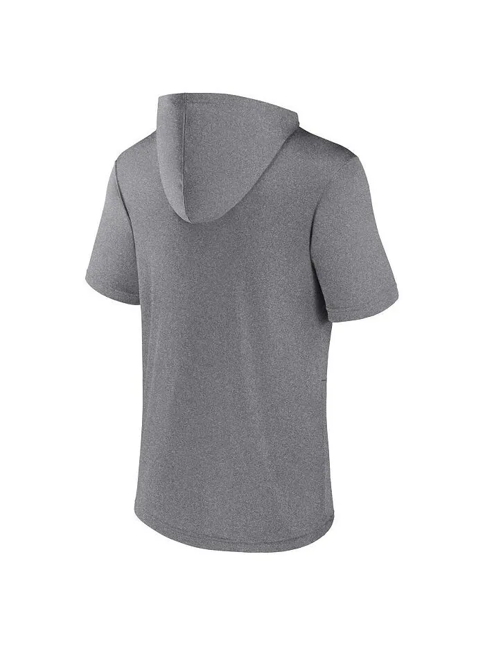 Мужская футболка с капюшоном с логотипом Heather Grey Nebraska Huskers Modern Stack Fanatics — изображение 3 из 3, серый