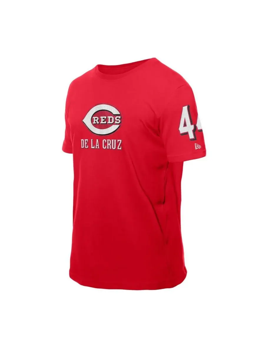 New Era Мужская футболка Elly De La Cruz Red Cincinnati Reds Design Lab с именем и номером игрока — изображение 3 из 3