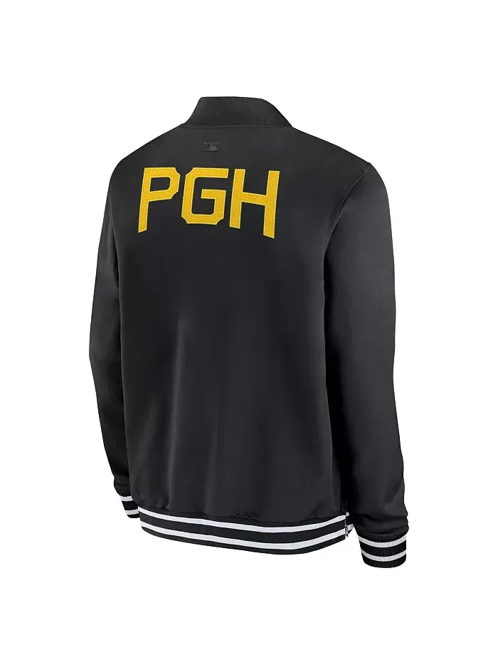 Мужская черная бомбер Pittsburgh Pirates Authentic Collection City Connect на молнии Nike — изображение 3 из 3
