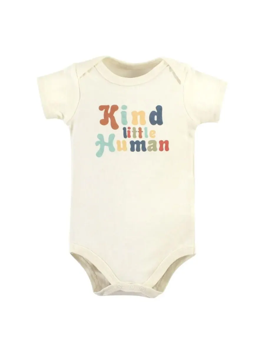 Комплект из двух боди и подходящих по цвету брюк Hudson Baby, Kind Human Short Sleeve — изображение 3 из 6