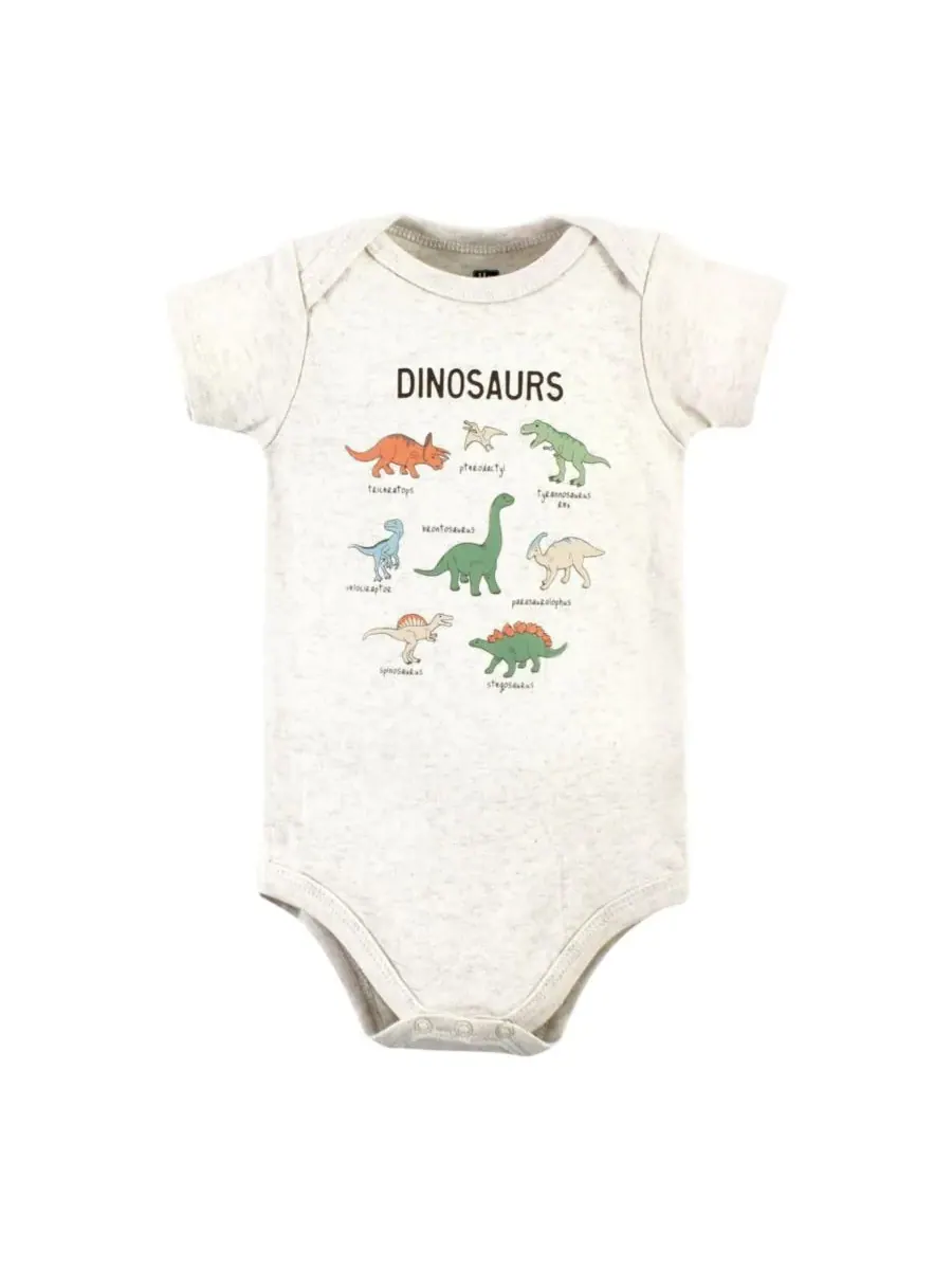 Комплект из двух боди и подходящих по цвету брюк Hudson Baby, Dinosaur Adventures Short-Sleeve — изображение 2 из 5