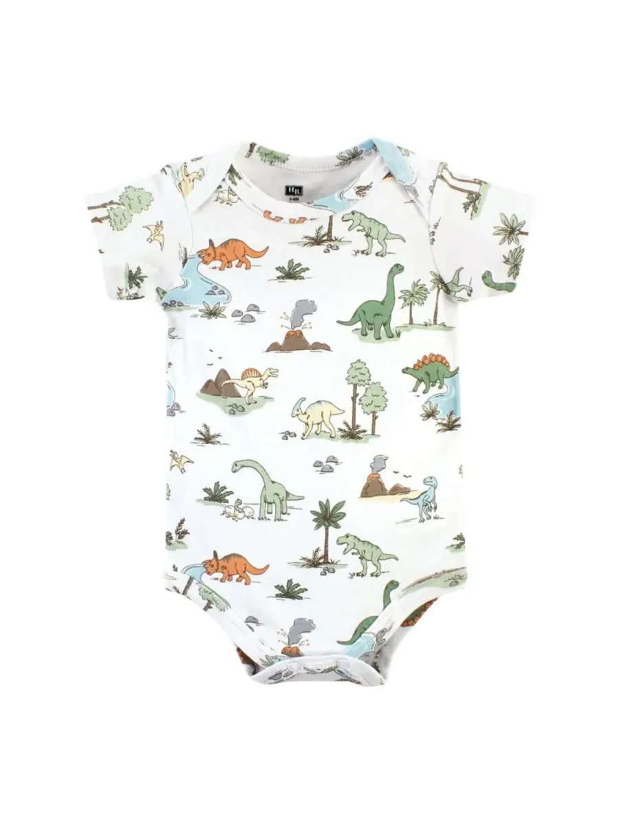 Комплект из двух боди и подходящих по цвету брюк Hudson Baby, Dinosaur Adventures Short-Sleeve — изображение 3 из 5