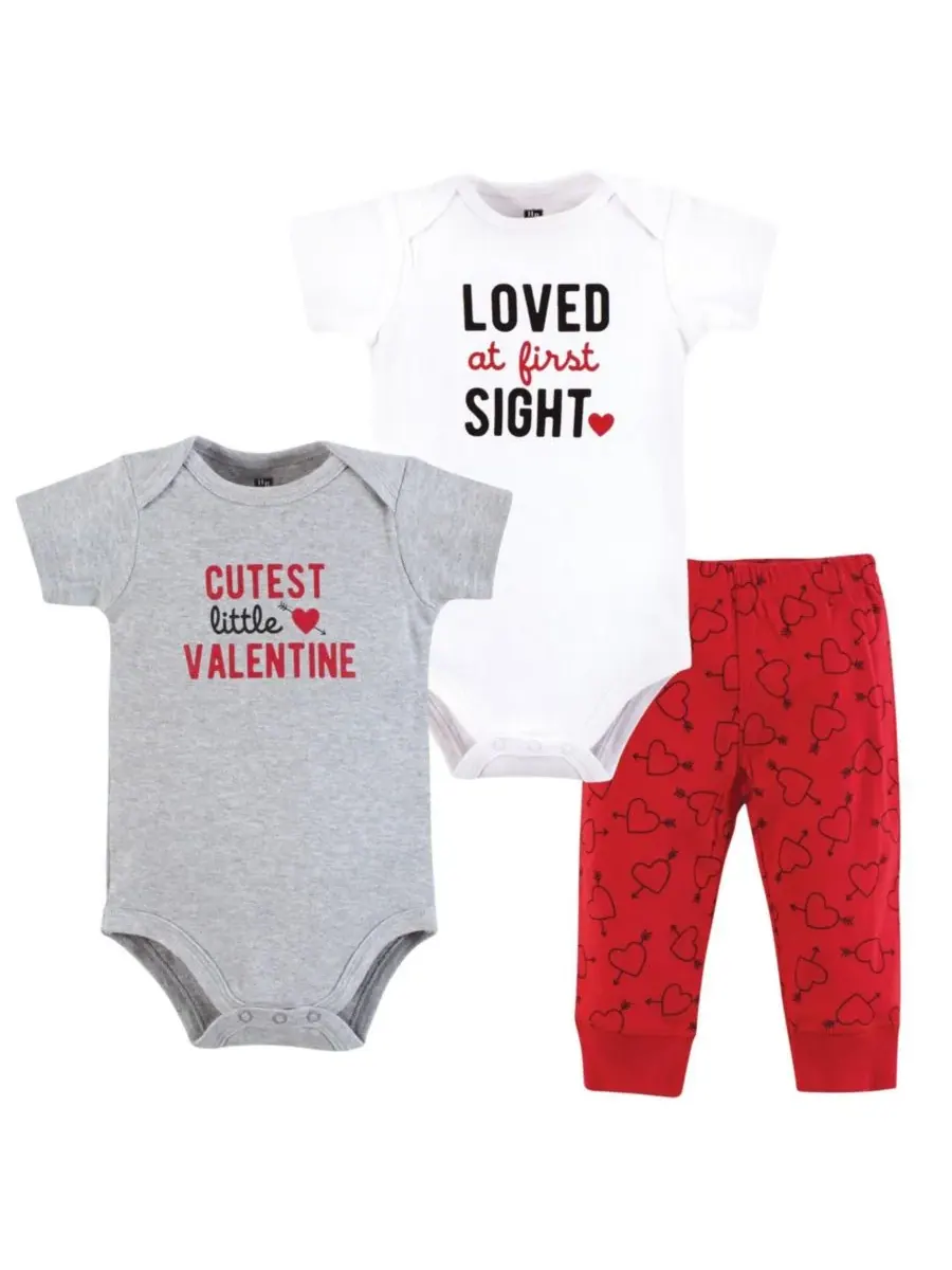Комплект из двух боди и подходящих по цвету брюк Hudson Baby, Cutest Valentine