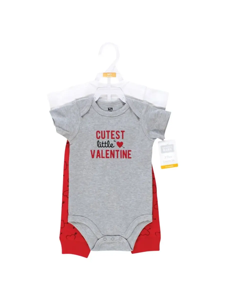 Комплект из двух боди и подходящих по цвету брюк Hudson Baby, Cutest Valentine — изображение 2 из 5