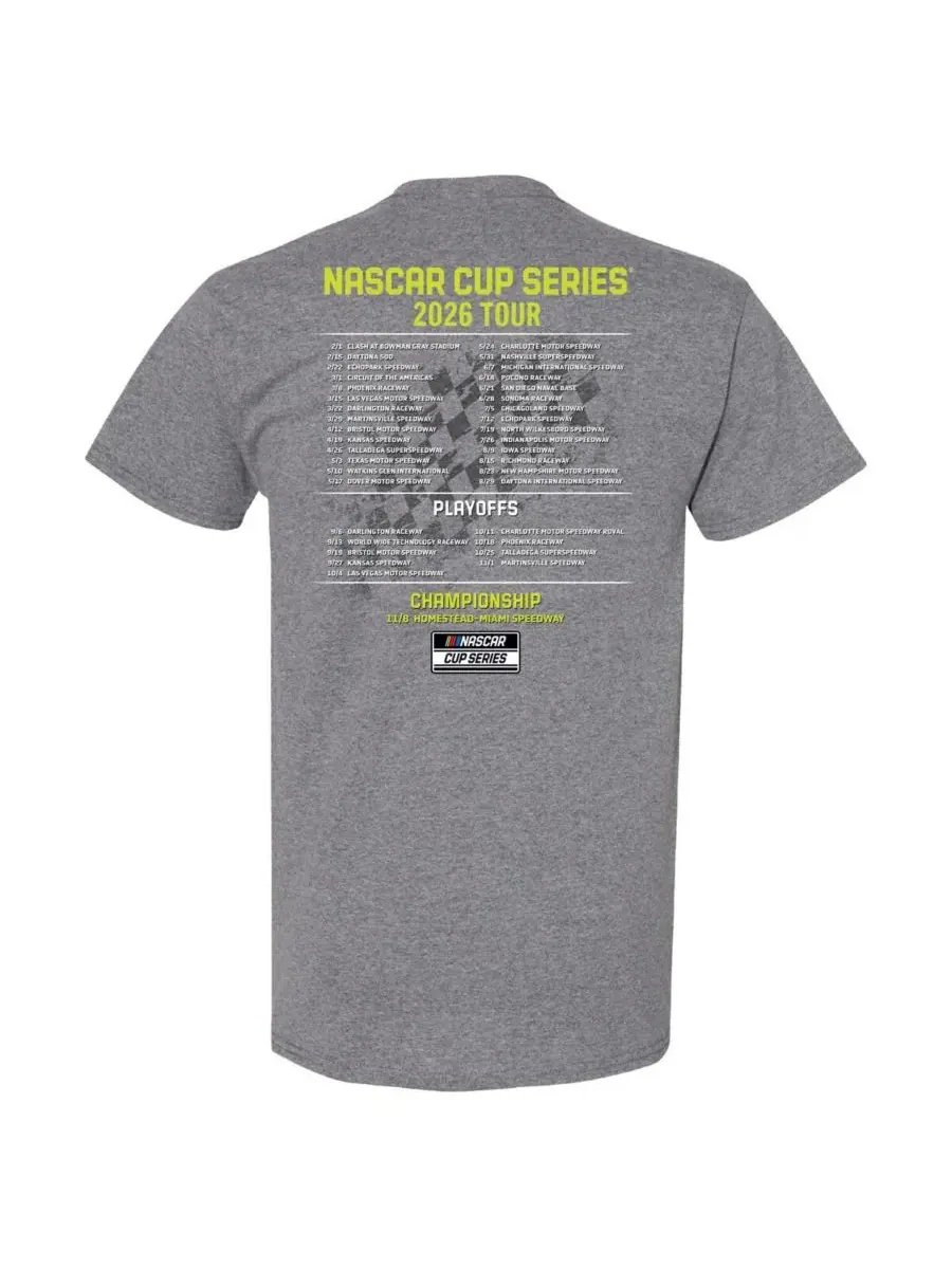Hendrick Motorsports Team Collection Мужская футболка William Byron с расписанием NASCAR на 2026 год — изображение 2 из 3