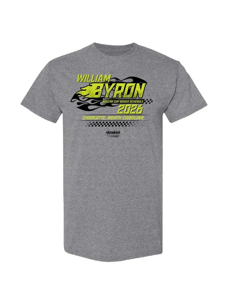 Hendrick Motorsports Team Collection Мужская футболка William Byron с расписанием NASCAR на 2026 год — изображение 3 из 3