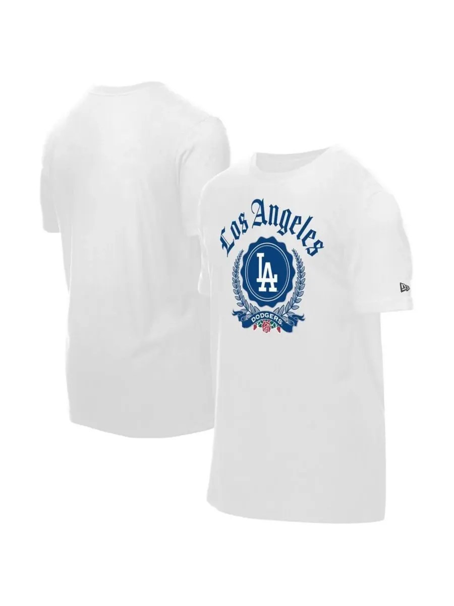 New Era Мужская белая футболка Los Angeles Dodgers Fleur Domestic