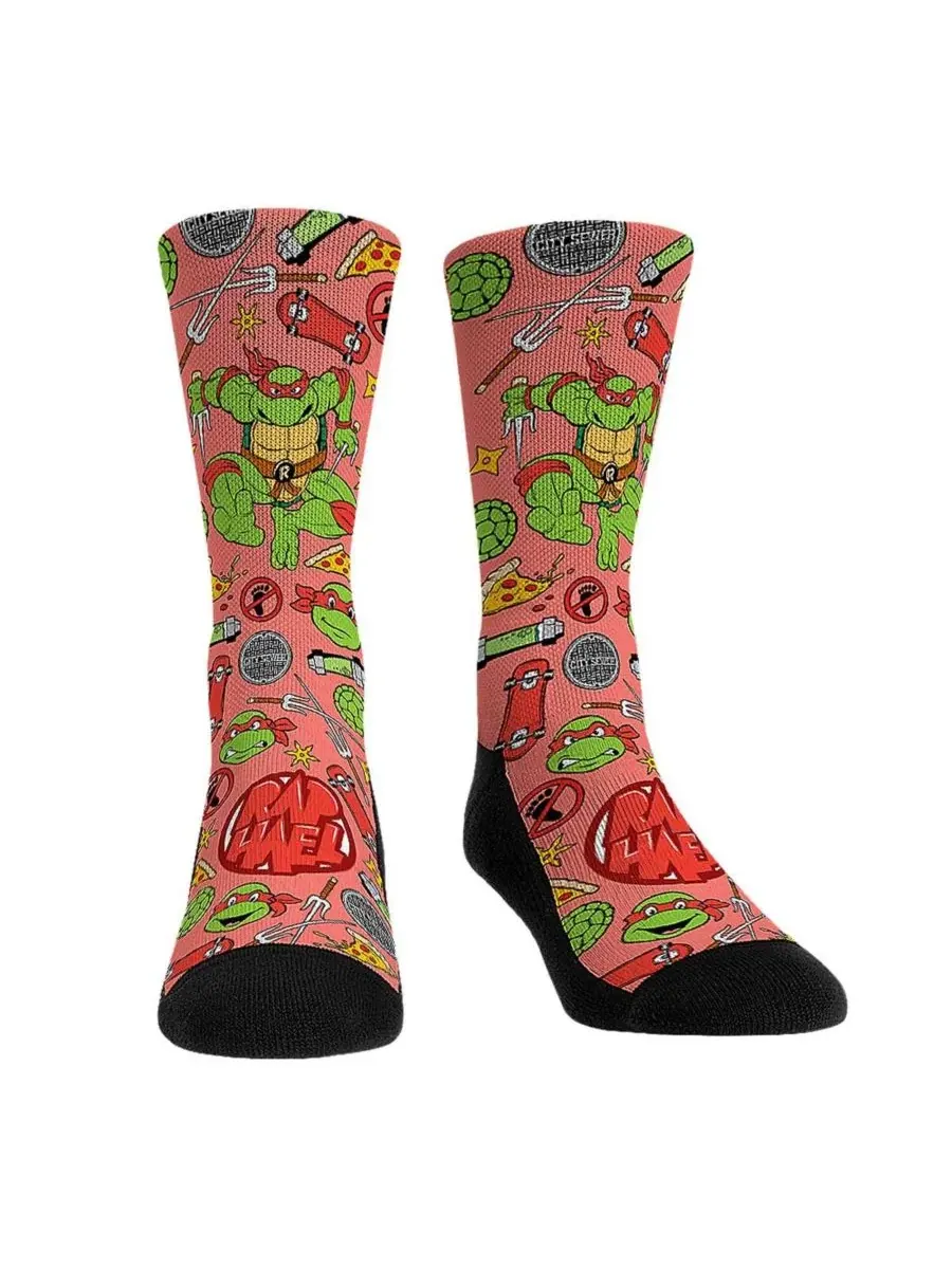 Мужские и женские носки Rock Em' Teenage Mutant Ninja Turtles Raphael Kaboom Crew Socks Rock 'Em — мульти