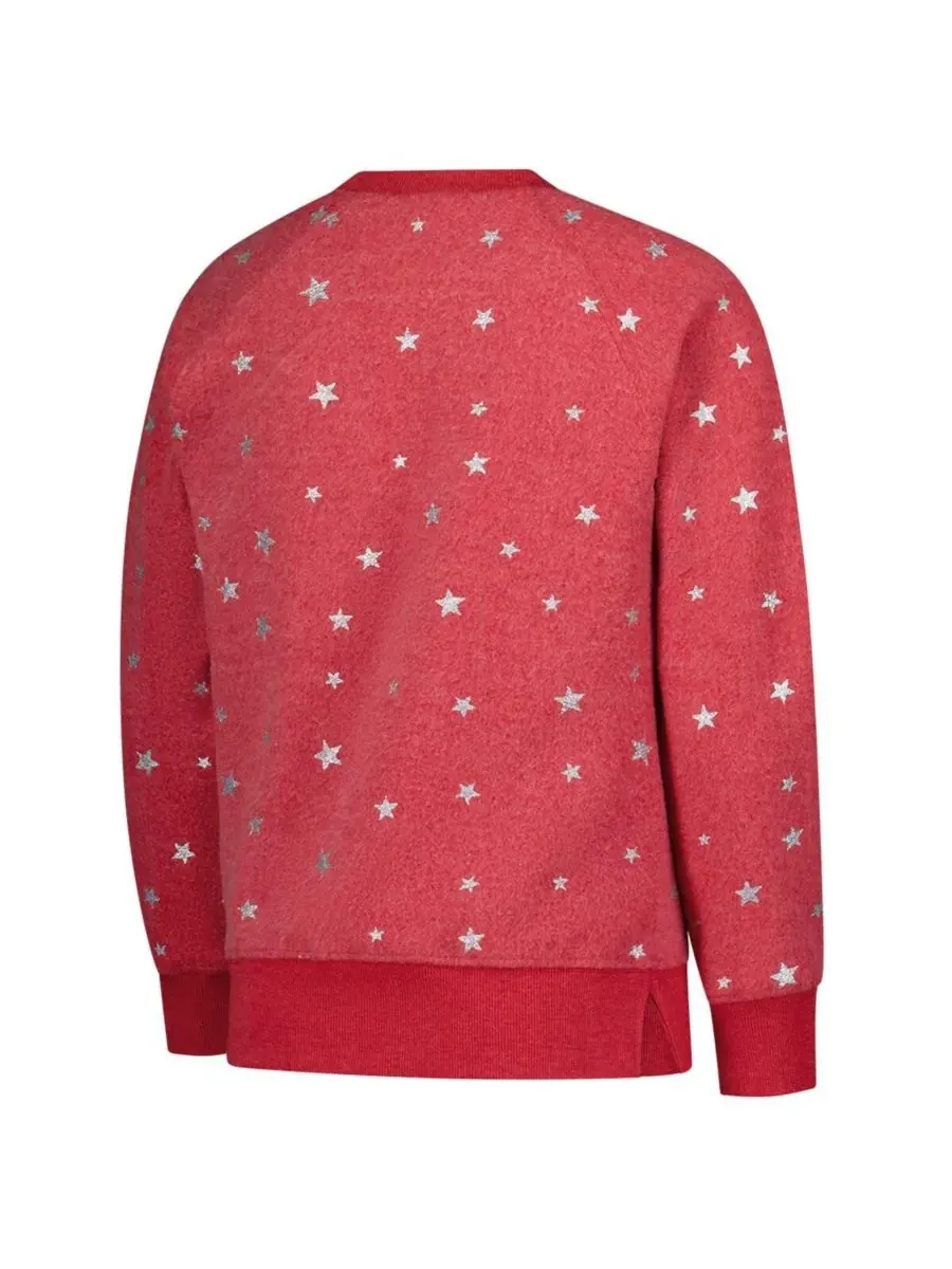 Wes & Willy Толстовка Big Girls Crimson Oklahoma Sooners Shimmer Star Reverse — изображение 3 из 3, красный