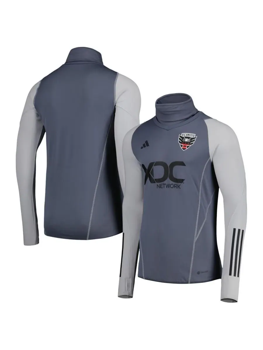 Adidas Мужская серая теплая футболка-реглан DC United COLD.RDY
