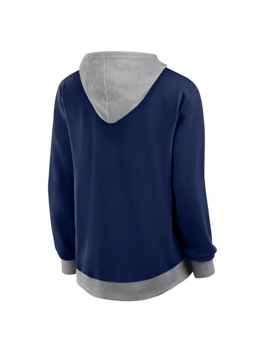 Logo Athletic Женская толстовка на молнии Women's College Navy Seattle Seahawks Hit It French Terry — изображение 3 из 3