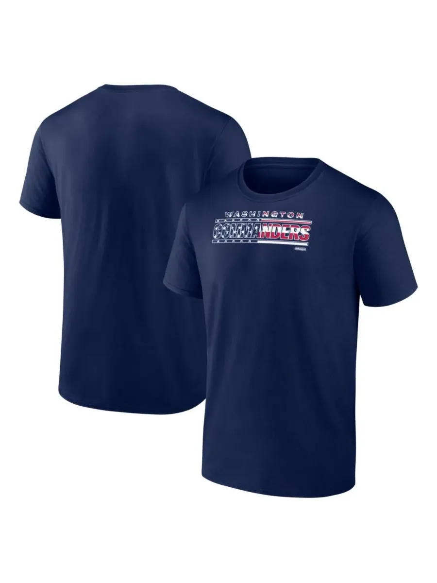 Logo Athletic Мужская футболка Navy Washington Commanders в американском стиле — синий