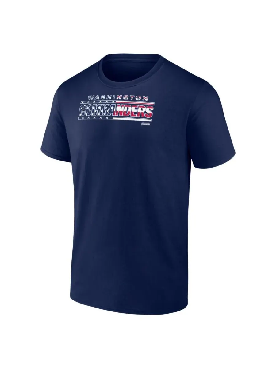Logo Athletic Мужская футболка Navy Washington Commanders в американском стиле — изображение 2 из 3, темно-синий