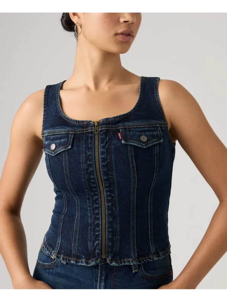 Женский жилет в винтажном стиле с застежкой-молнией спереди Levi'S — изображение 3 из 4