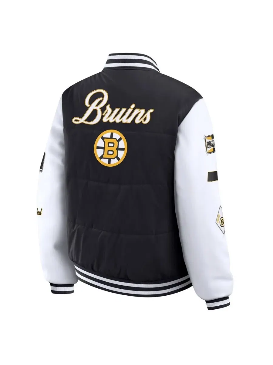 Женская куртка-пуховик Varsity Full-Snap Boston Bruins WEAR by Erin Andrews — изображение 3 из 5, черный
