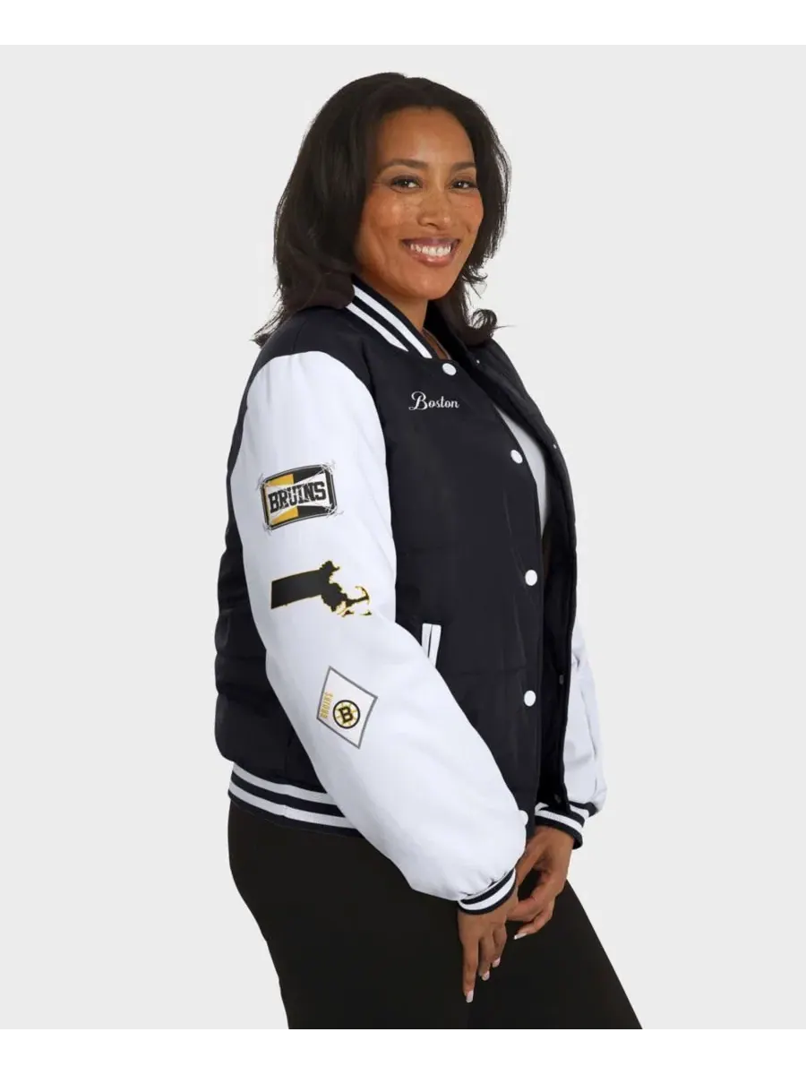 Женская куртка-пуховик Varsity Full-Snap Boston Bruins WEAR by Erin Andrews — изображение 5 из 5, черный