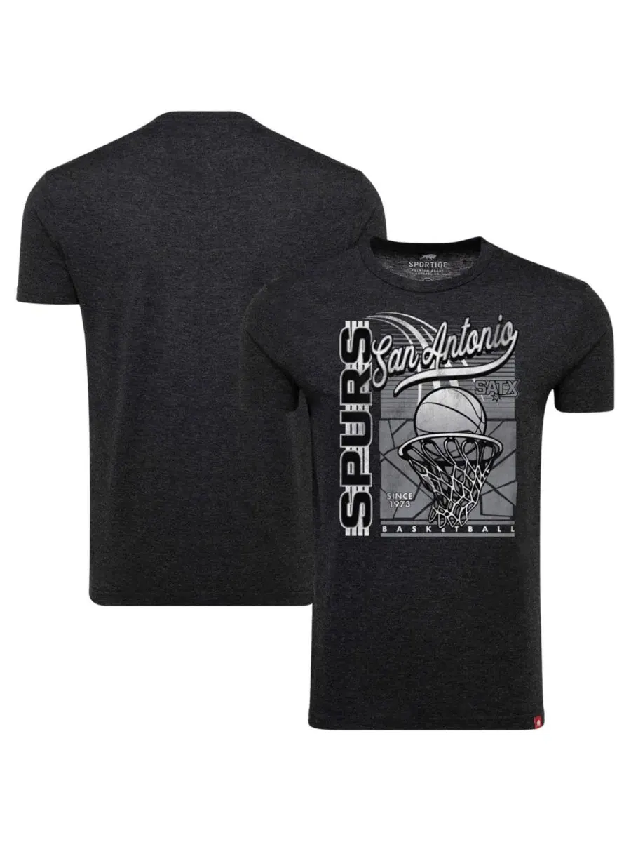 Футболка с принтом Comfy Waycross Tri-Blend San Antonio Spurs Sportiqe — черный