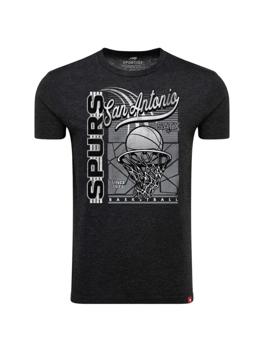 Футболка с принтом Comfy Waycross Tri-Blend San Antonio Spurs Sportiqe — изображение 2 из 3, черный